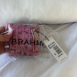 BRAHMIN pink Melbourne Collection Crocodile-Embossed  Wallet